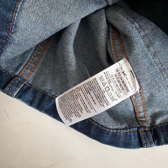 Janie and Jack Denim Chore Jacket in Dark Wash Size 18/24 Months - Picture 7 of 7